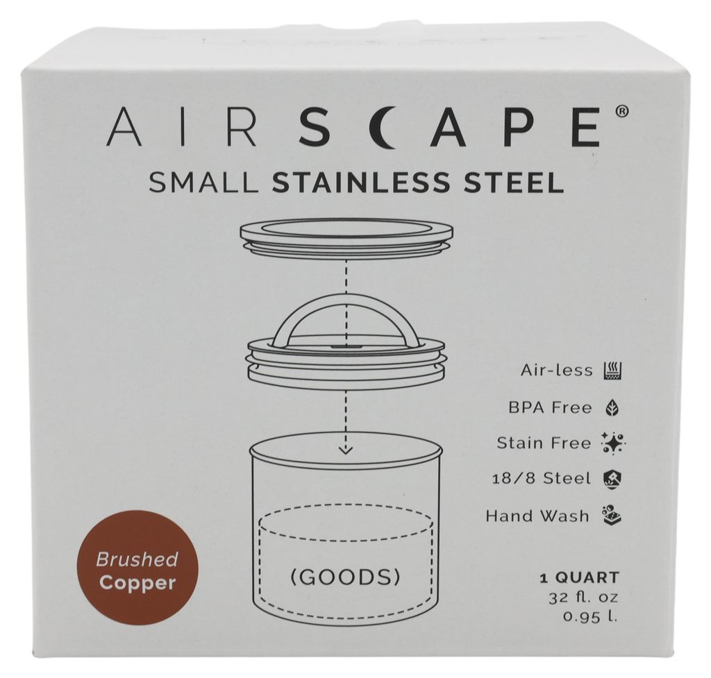 Airscape® Edelstahl-Aromabehälter klein, kupfer gebürstet Produktbild 