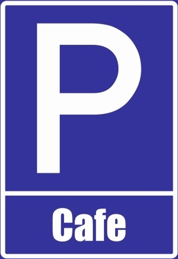 Kiwistar - Parkplatzschild - Aluverbundplatte 3mm - Cafe - 30 x 21cm