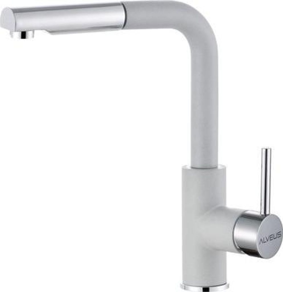 Alveus Siros Einhebel-Küchenarmatur, hoher Auslauf, Granitalbeton