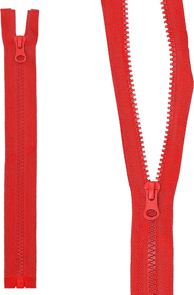 mumbi Fermeture éclair divisible 5mm 60cm rouge plastique Image du produit 