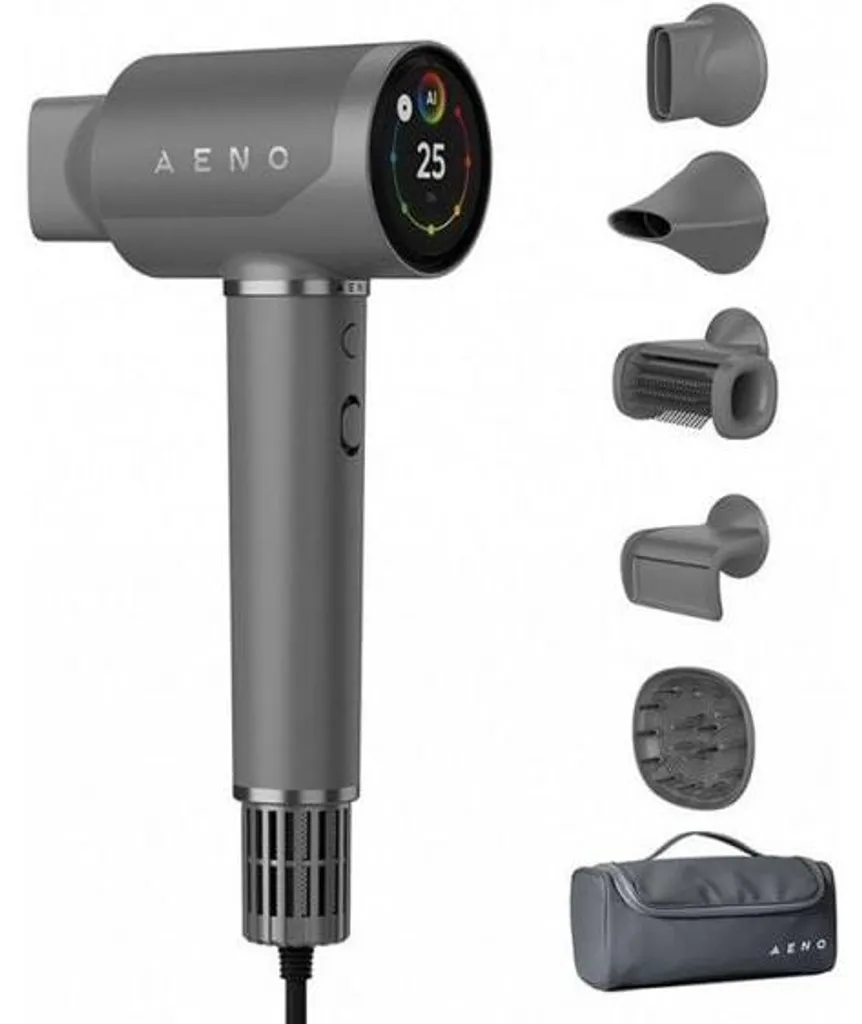 Sèche-cheveux HD5 gris AENO avec moteur ionique haute performance