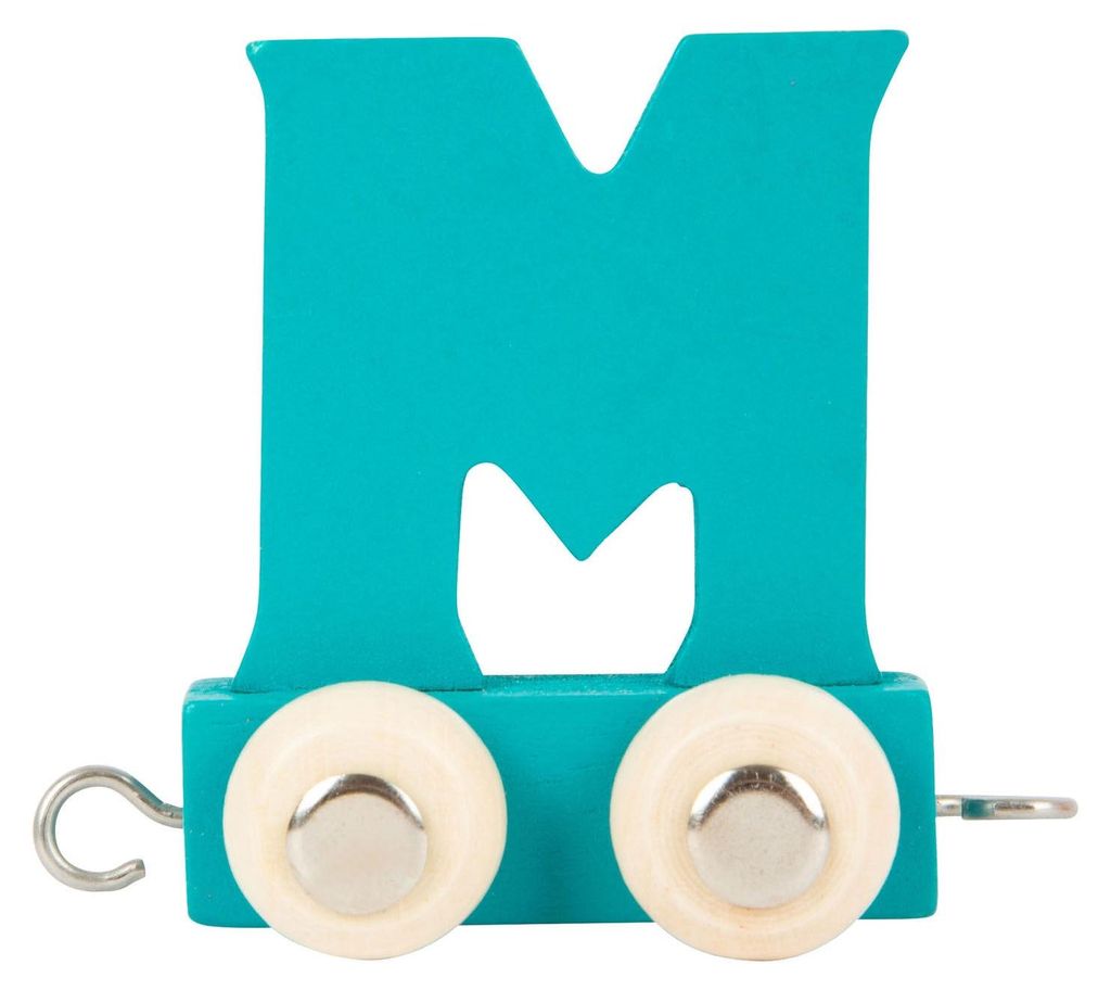Small Foot - Buchstabenzug aus Holz blau - m - 12 Stück