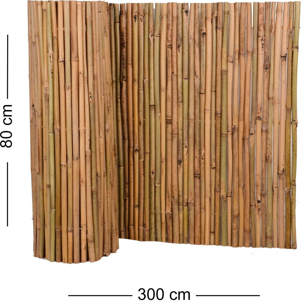UNUS Bambus Sichtschutz Sichtschutzmatte 80x300 cm