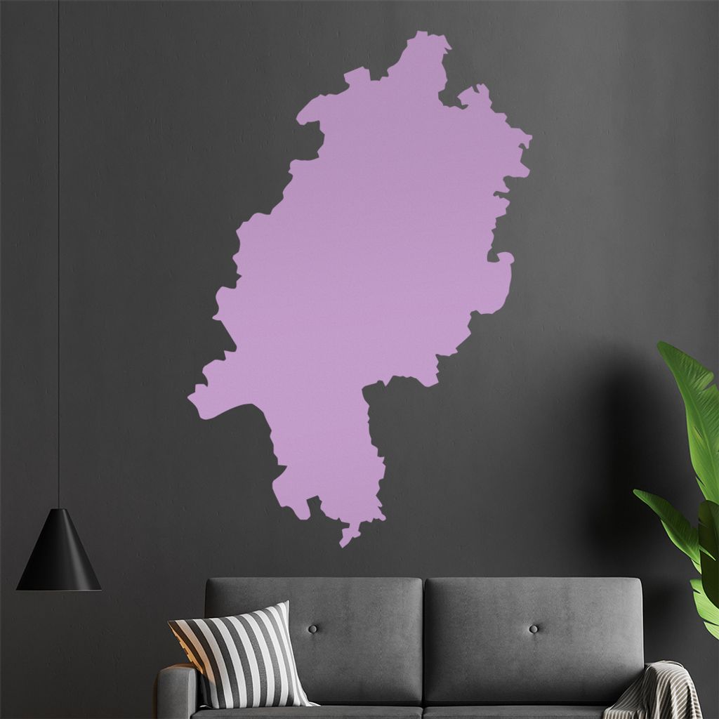 KIWISTAR Bundesland Hessen - Wiesbaden Frankfurt Wandtattoo in 6 Größen - Wandaufkleber Wall Sticker - Dekoration, Küche, Wohnzimmer, Schlafzimm...