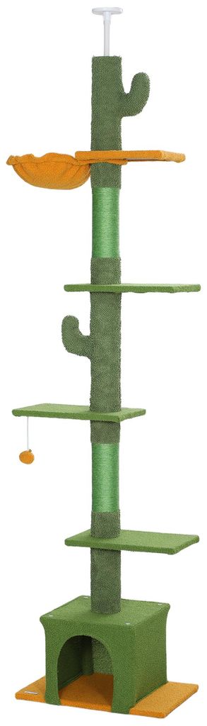 PawHut Kraboom met pluche bekleding, kattenboom, 230-275 Productafbeelding 