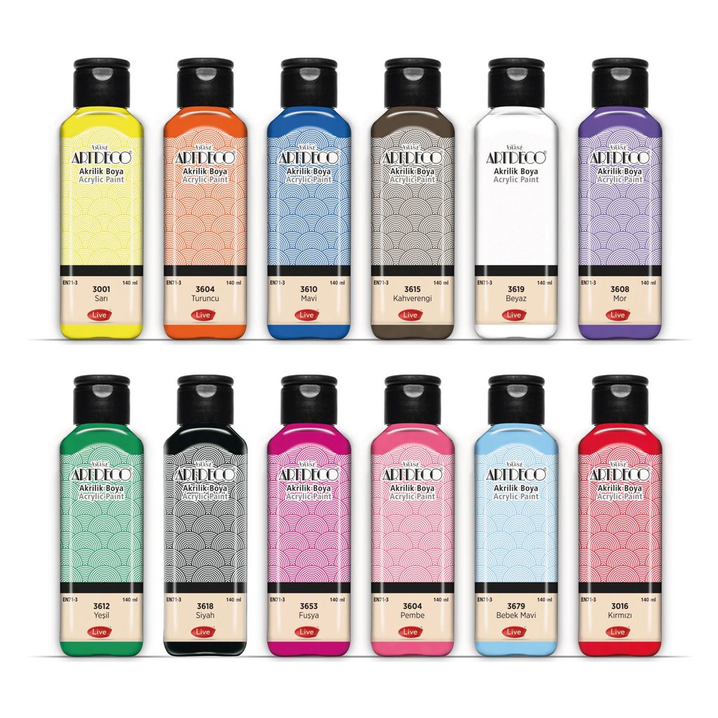 büst Artdeco Acrylfarben-Set 12x140 ml - Gemischte Farben Produktbild 