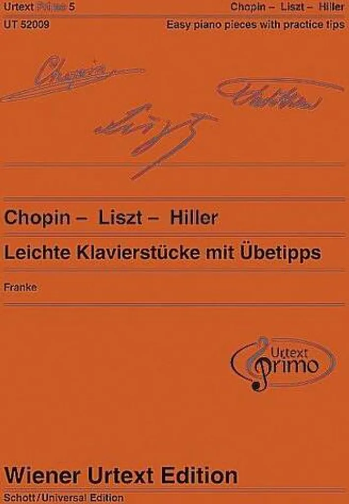 Chopin Liszt Hiller Partitions Piano Lisibles Haute Qualité Anti-Reflet