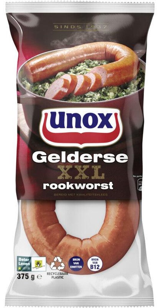 Unox Gelderse Rookworst 375g – Saucisse fumée Image du produit 