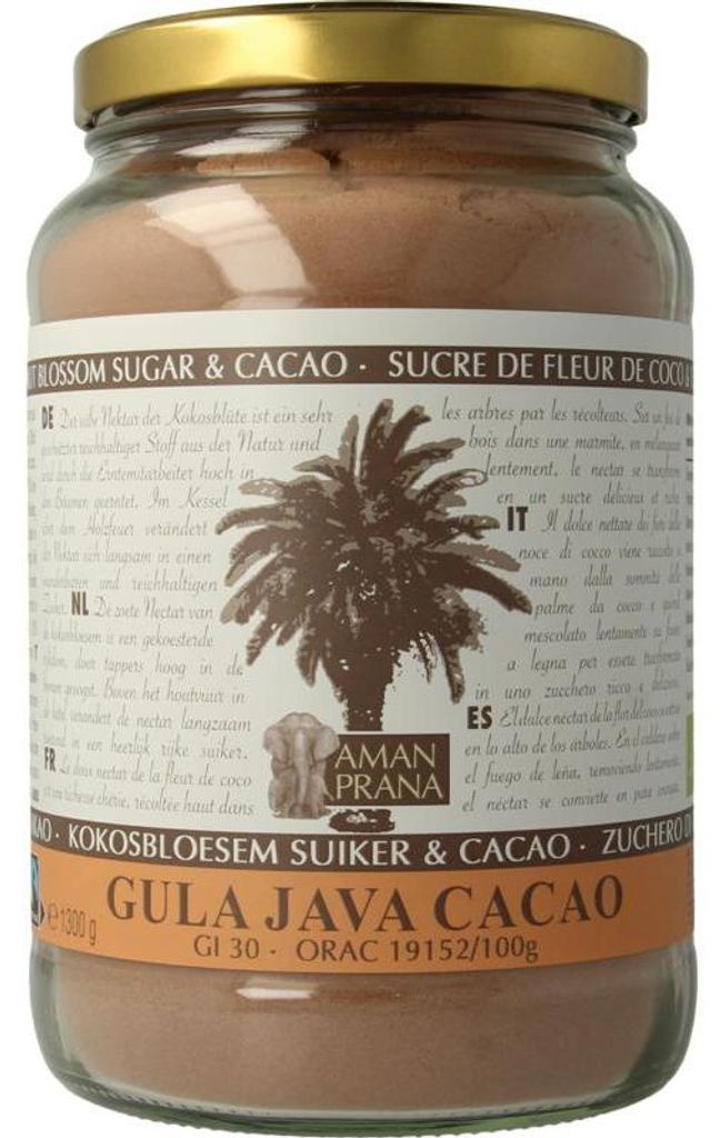 Amanprana Gula Java Cacao  (1300 gr) Productafbeelding 