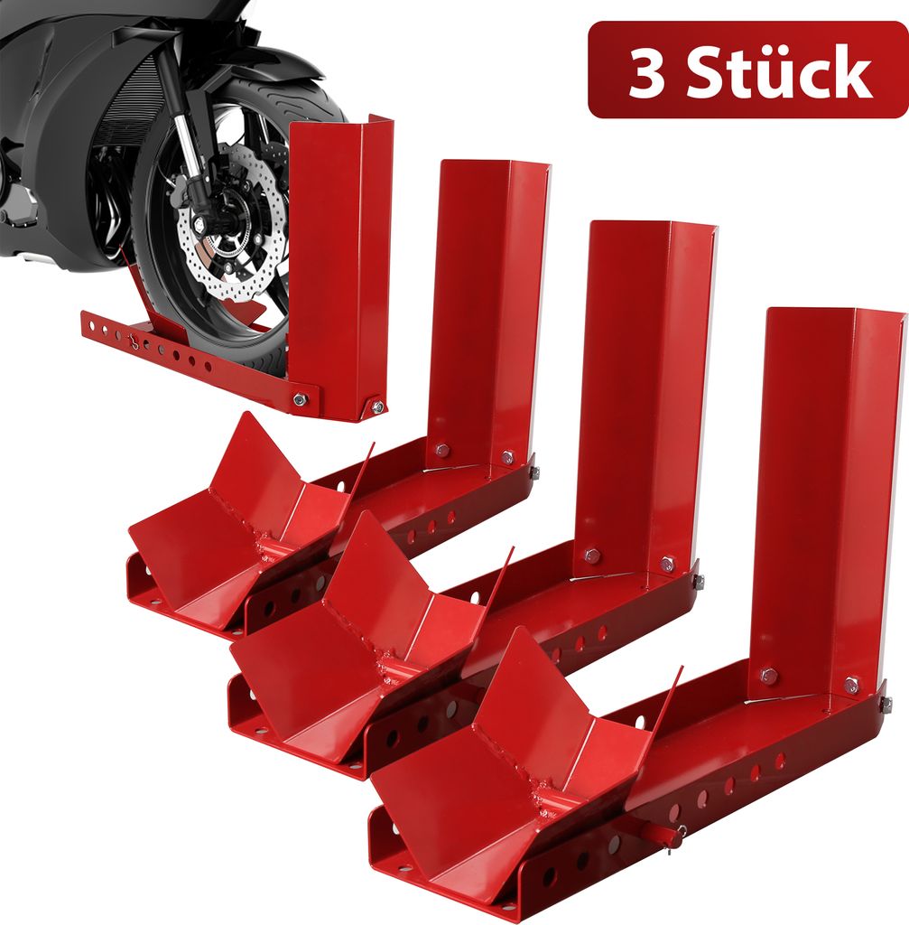 Jopassy Motorradständer 9 Löcher , Mobile Motorrad Ständer aus Stahl Radwippe Motorradwippe Motorrad Radklemme (3 Stück)