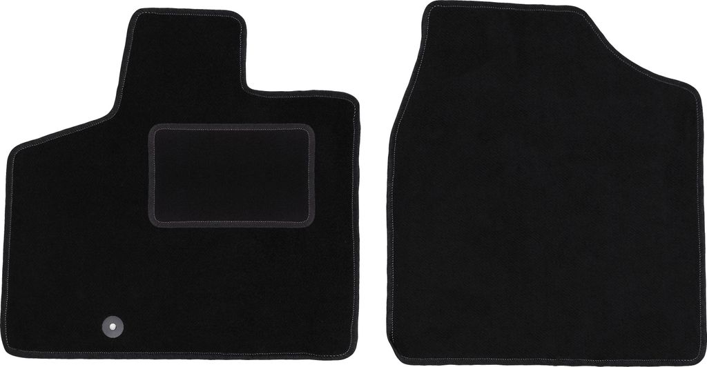 Velours-Fußmatten Vorne passend für Volkswagen Routan (Minivan, Bj. 2008-2016) – schwarz, passgenau, mit Befestigungen set 2 Stk. - STANDARD
