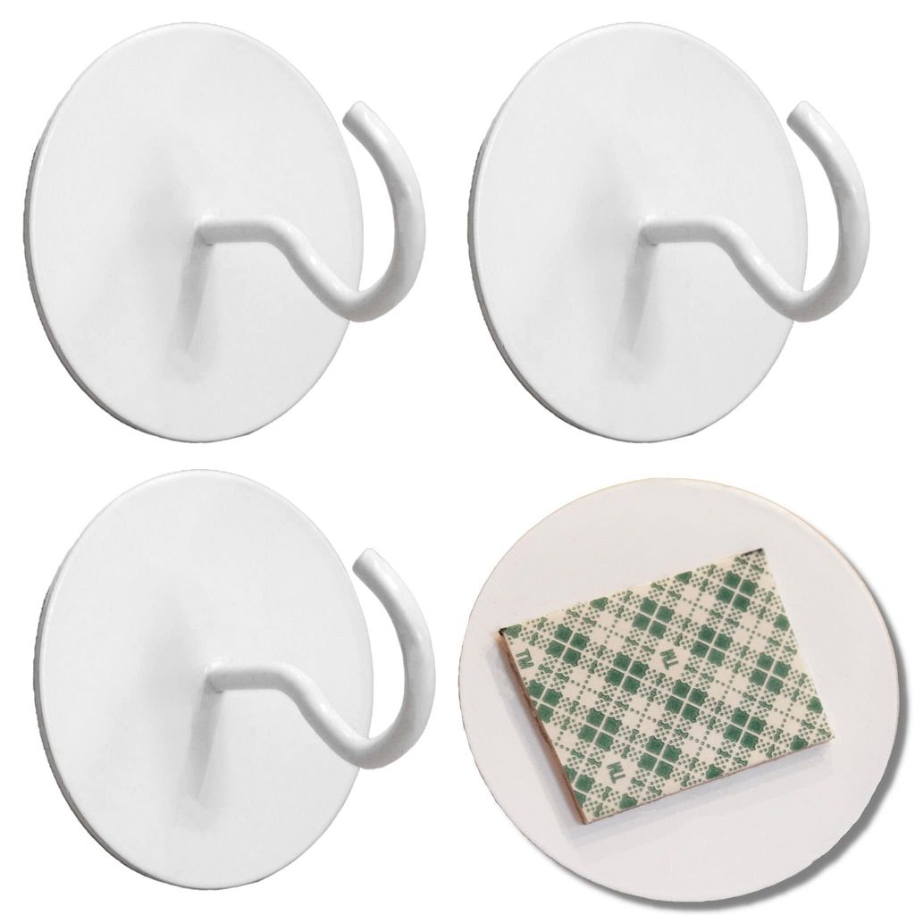 DEKAZIA® 4er-Set selbstklebende Deckenhaken Weiß – Extra Produktbild 