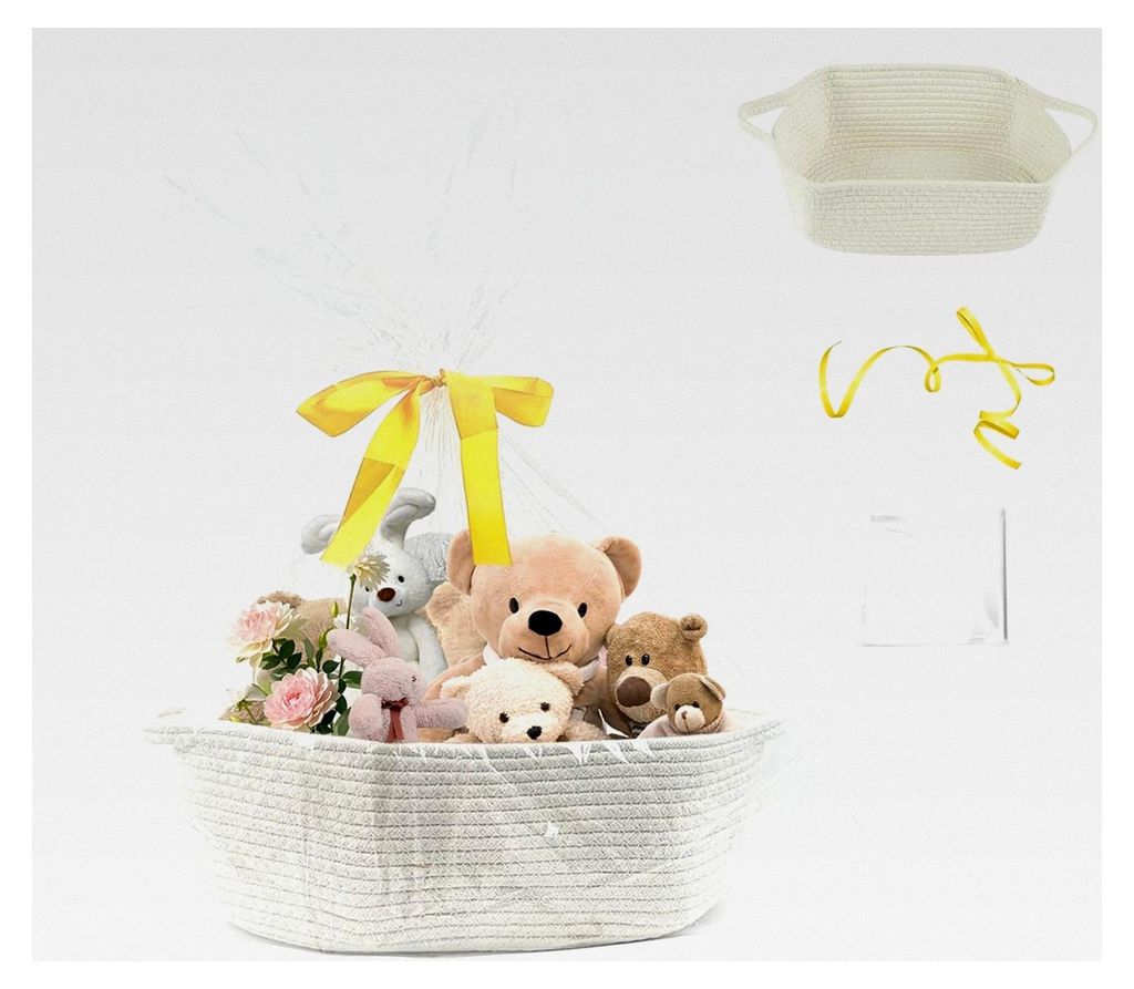 Geschenkkorb Leer für Geschenke mit Geschenktüten und Bändern