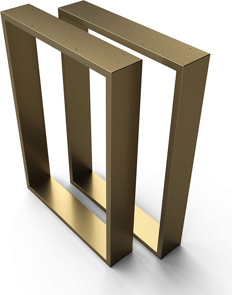 1xPaar sossai Tischkufen in Gold 50x72cm Tischgestell Tischbeine Tischuntergestell TKK3 Rahmen