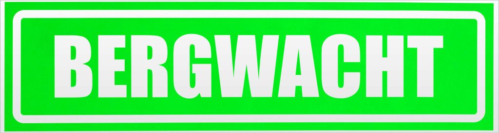 Kiwistar Bergwacht invertiert Magnetschild Schild magnetisch - 30cm Neongrün - Magnetfolie für Auto PKW Kfz