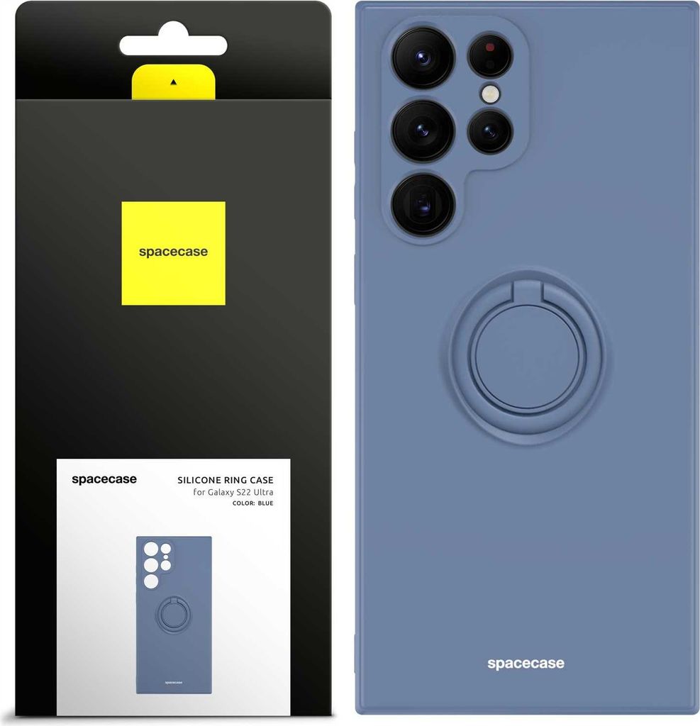Spacecase Silikon Ring Galaxy S22 Ultra blau