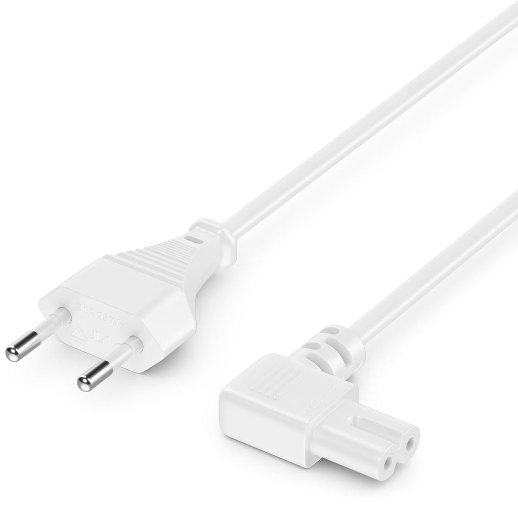 deleyCON 3,0m Netzkabel Typ C Eurostecker auf C7 Buchse 90° Produktbild 