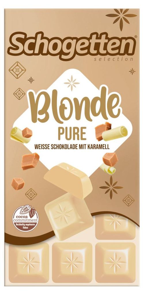Schogetten Blonde Pure Weiße Schokolade mit Karamell Packung 100g