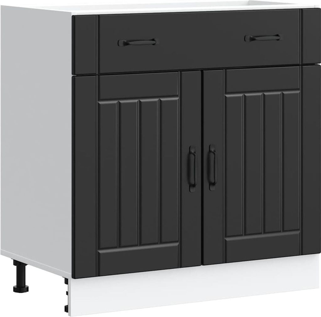 vidaXL Base da cucina Lucca nero in legno Immagine del prodotto 