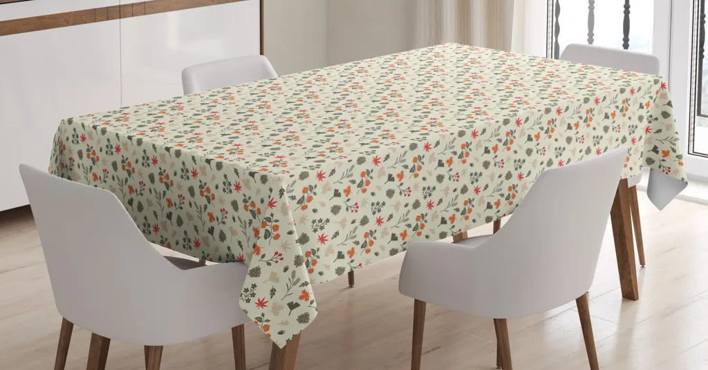 Tovaglia per Esterni ABAKUHAUS Autunno Lavabile 140x170 cm Crema