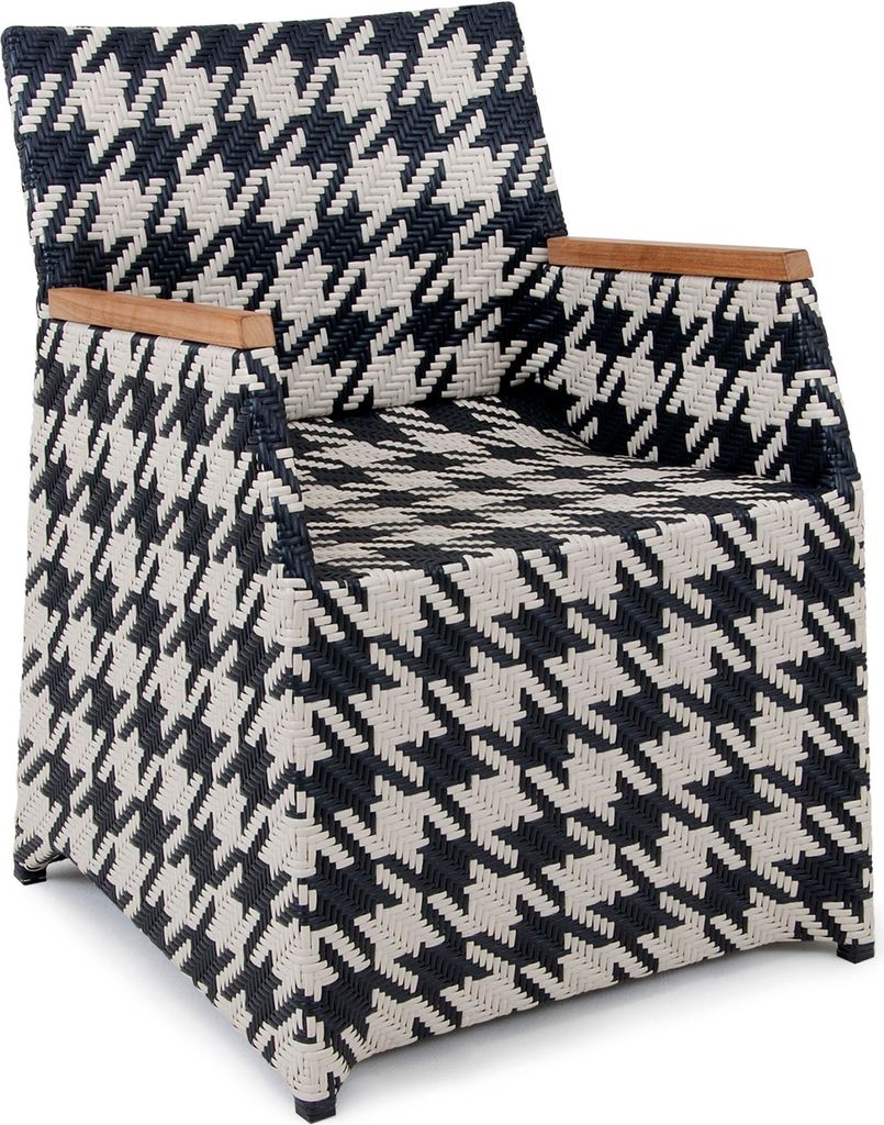 GARLAND Poly Rattan Gartensessel Verona Teak Holz Gartenstuhl Armlehne Alu Wetterfest Garten Sessel Gartenmöbel - Tangram