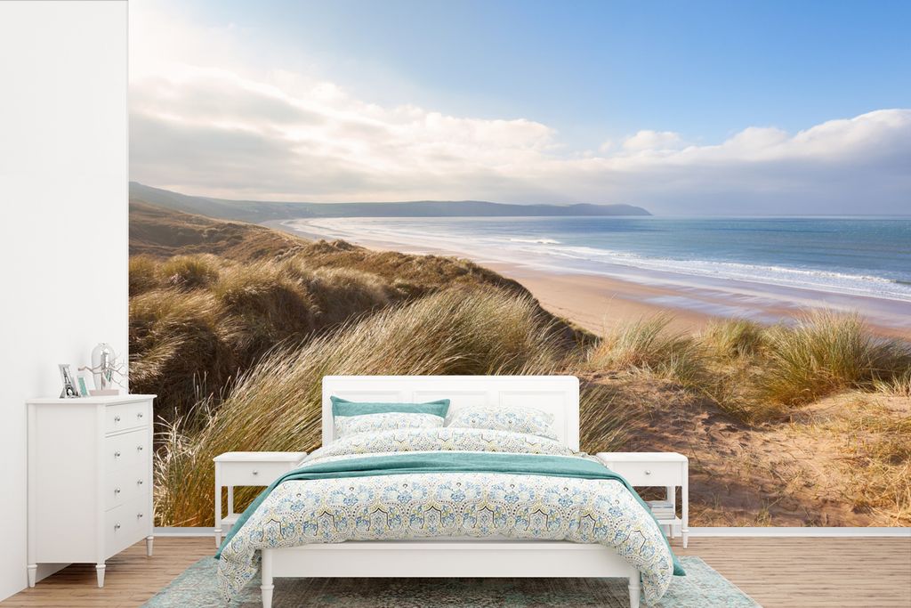MuchoWow Fototapete für Wohnzimmer oder Schlafzimmer Wandtapete Vinyl Motivtapete Strand - Düne - Natur - 420x280 cm - Zimmer für Kinder