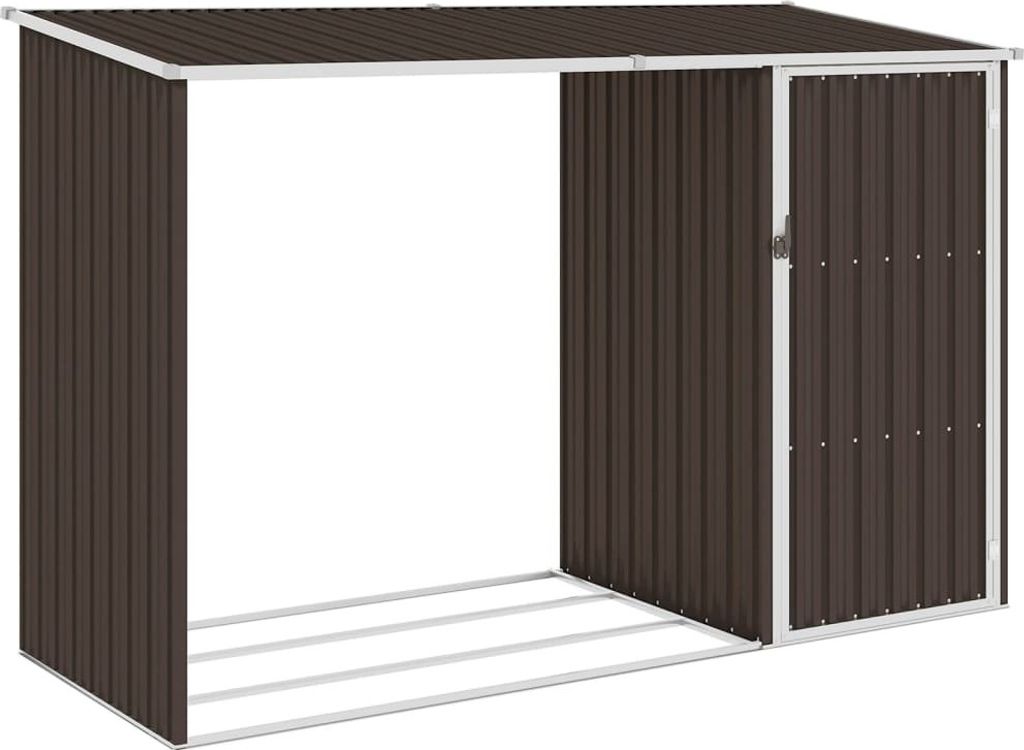 Skład opału ogrodowego Brązowy 245x98x159 cm Stal Zdjęcie produktu 