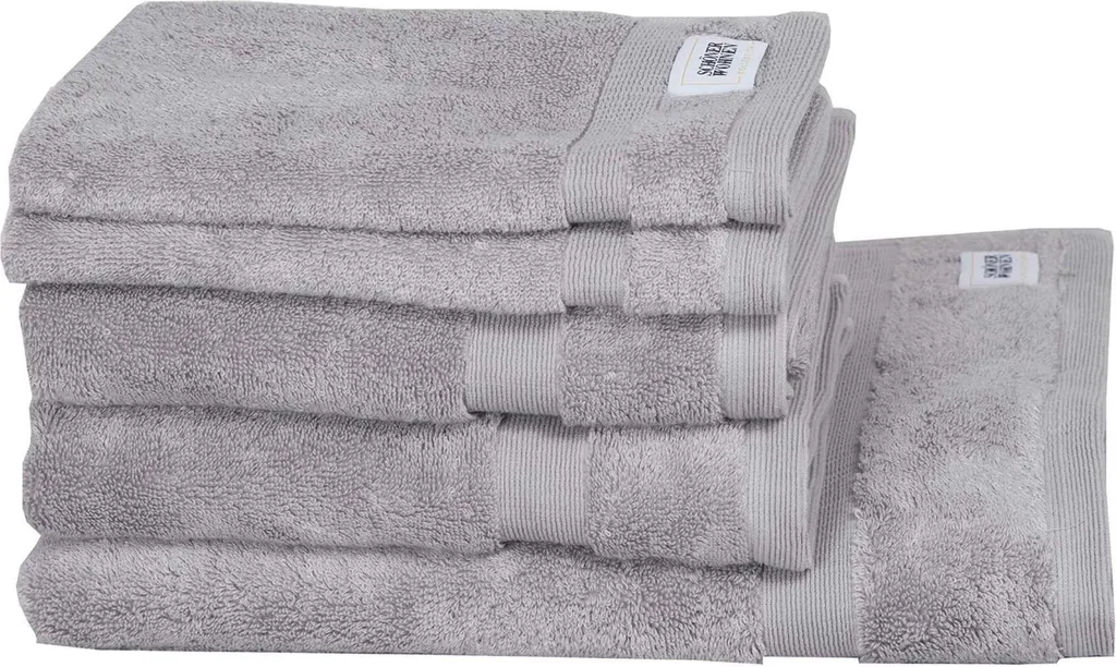 Set di asciugamani SCHÖNER WOHNEN collezione CUDDLY grigio chiaro set di 5 (1x 140x70 cm / 2x 100x50 cm / 2x 50x30 cm)