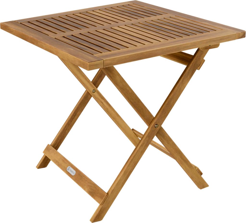 CASARIA Gartentisch Balkontisch Wetterfest Klappbar Holz 70x70cm 80kg Belastbarkeit Balkon Garten Terrasse Tisch Klapptisch Pflanztisch Akazie Braun
