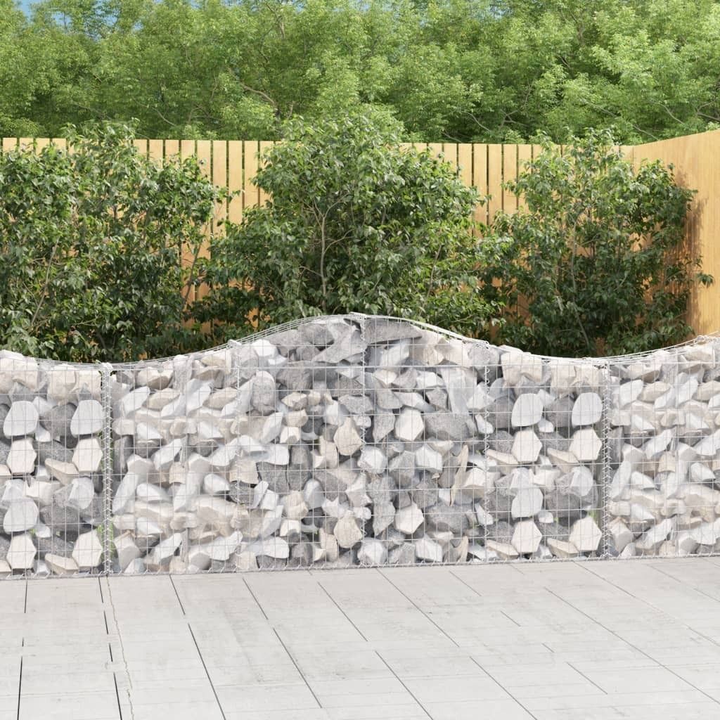 Maison Exclusive - Gabionen mit Hochbogen 20 Stk. 200x30x80/100cm Verzinktes Eisen