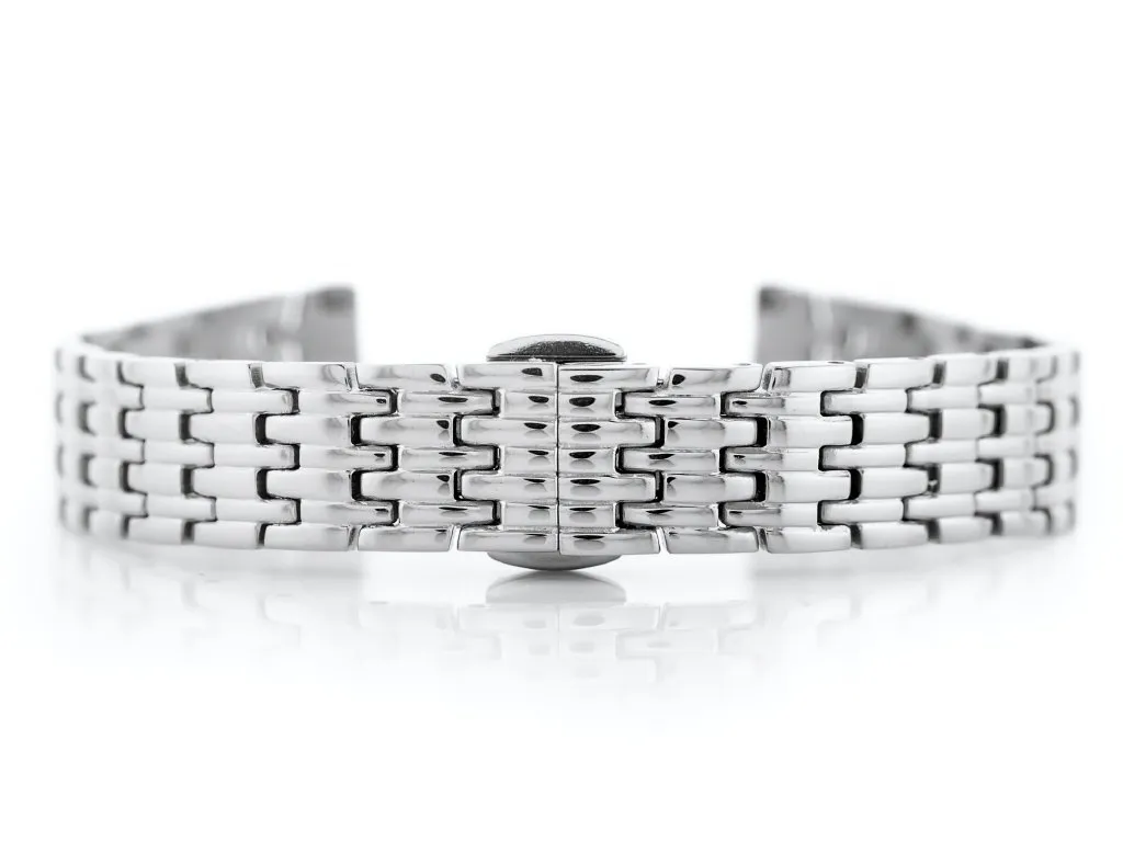 Bracelet large 14mm en argent Pacifique 1 avec mailles plates robustes