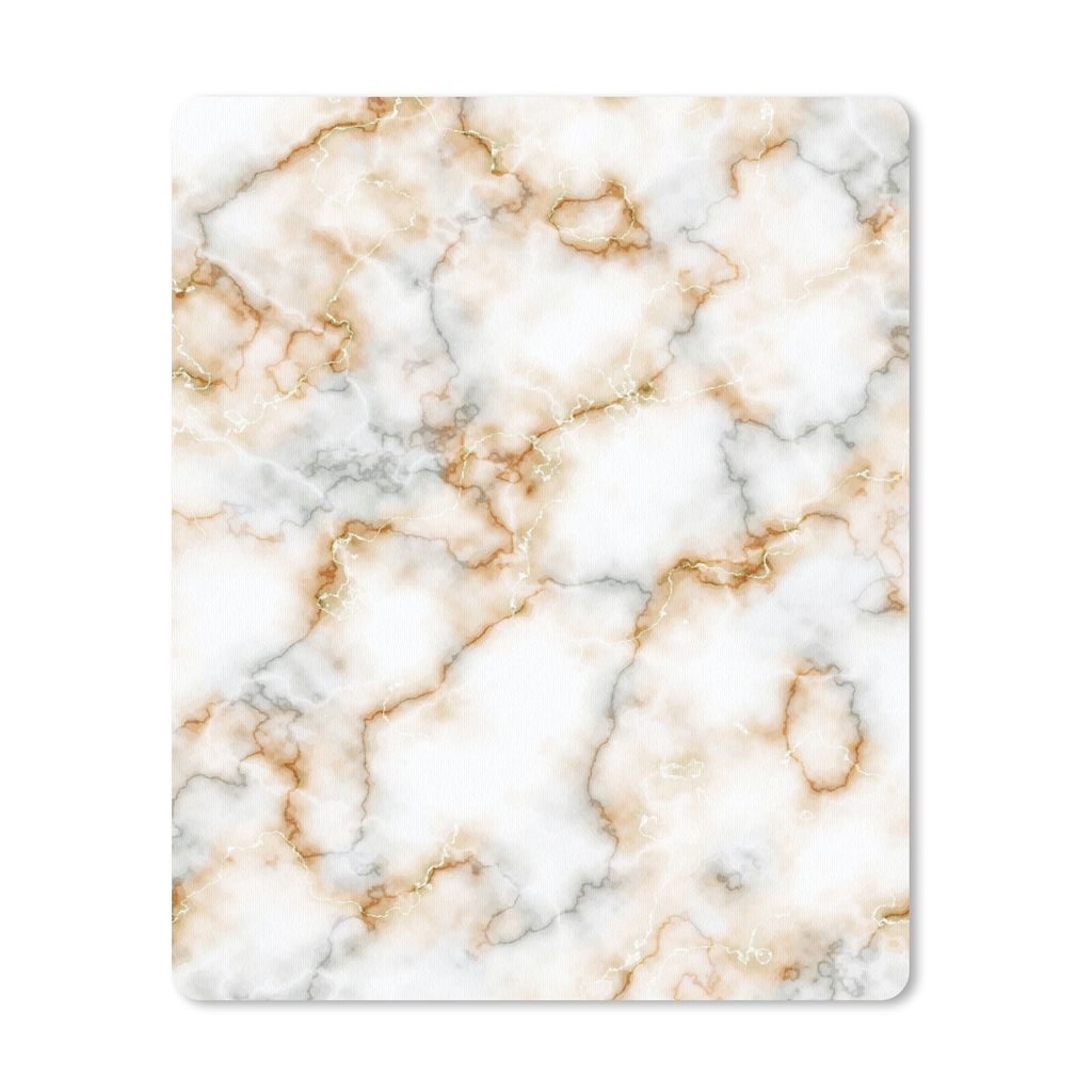 MuchoWow Mauspad Mousepad Marmor - Weiß - Grau - Gold 19x23 cm - Mousepads - Maus Mat - Pad - Mausunterlage - Mauspads - Spielen