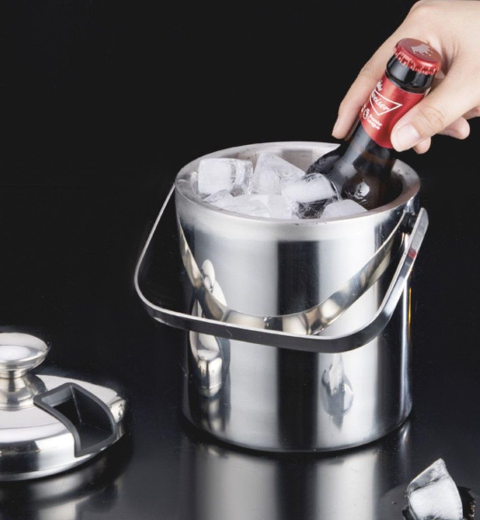 Doppelwandiger Eiskübel für Eiswürfel 1,3 Liter mit Deckel
