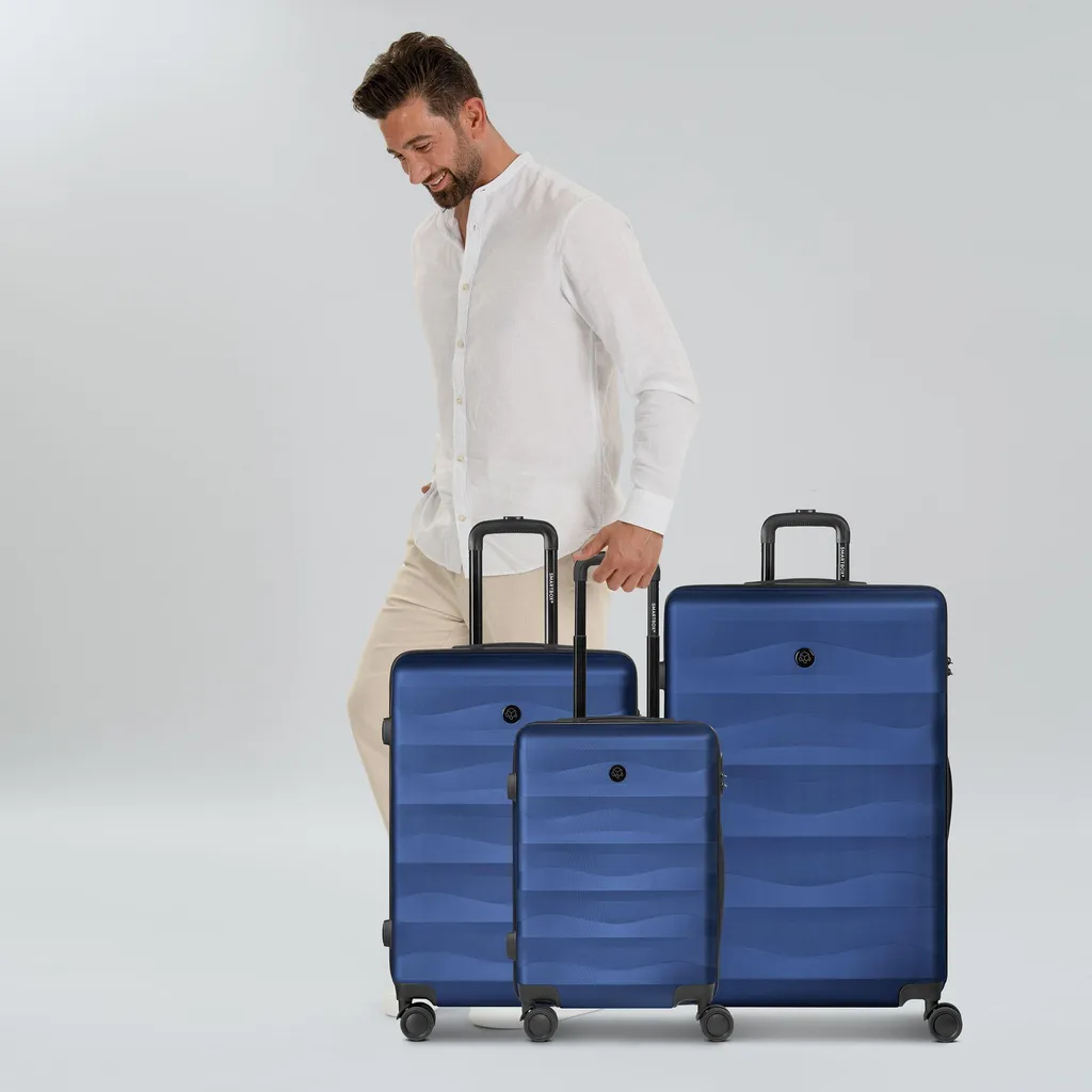 SMARTBOX Edition 03 Set de 3 Valises Trolley Bleu Marine Format 55cm