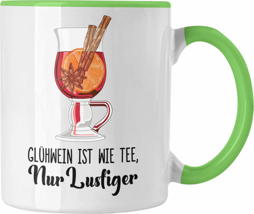Trendation - Glühwein Tasse Lustig Spruch Glühweinbecher mit Henkel Doppelwandig Glühweintassen Gläser Weihnachtsmarkt Becher Tassen Geschenk -...