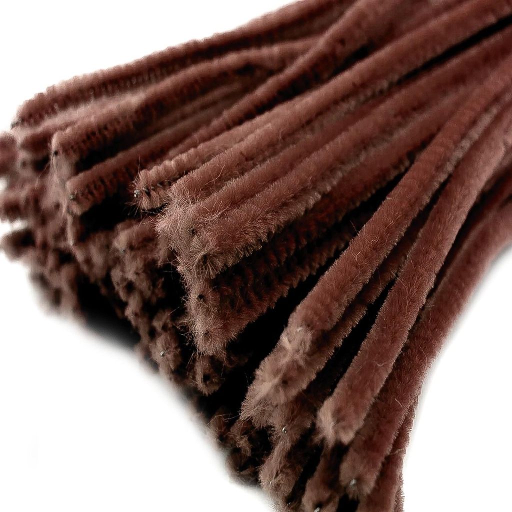Pfeifenreiniger 20er Chenille-Draht 6mm, Länge 30cm, braun
