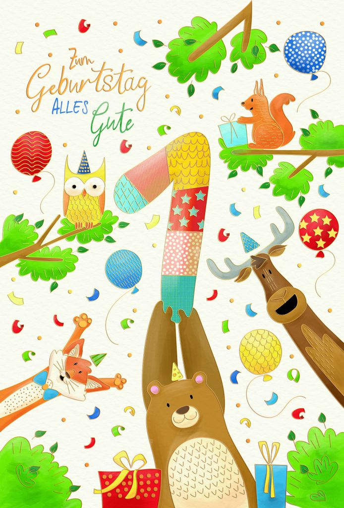 1. Geburtstag Skorpion`s Art - Karte mit Goldfolie und