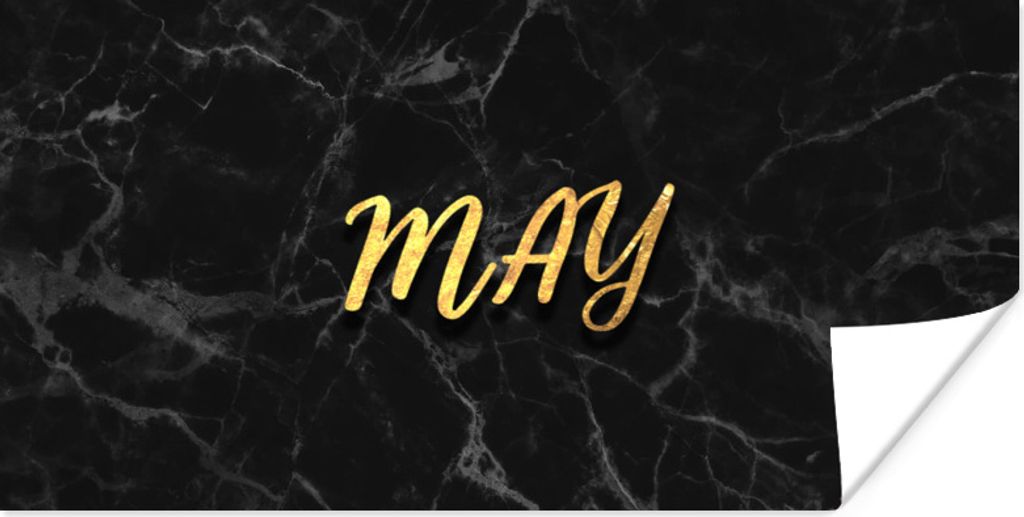 MuchoWow Poster Zitat - Kalender - Mai - Gold 120x60 cm - Bild