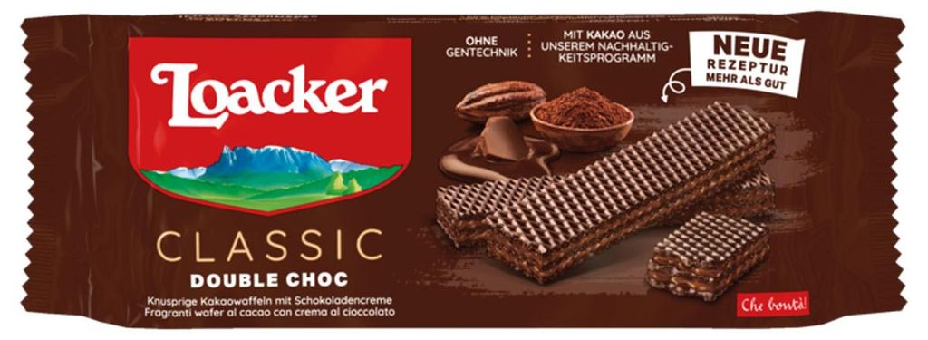 Loacker Classic Double Choc kakaové oplatky s čokoládovým Obrázek produktu 
