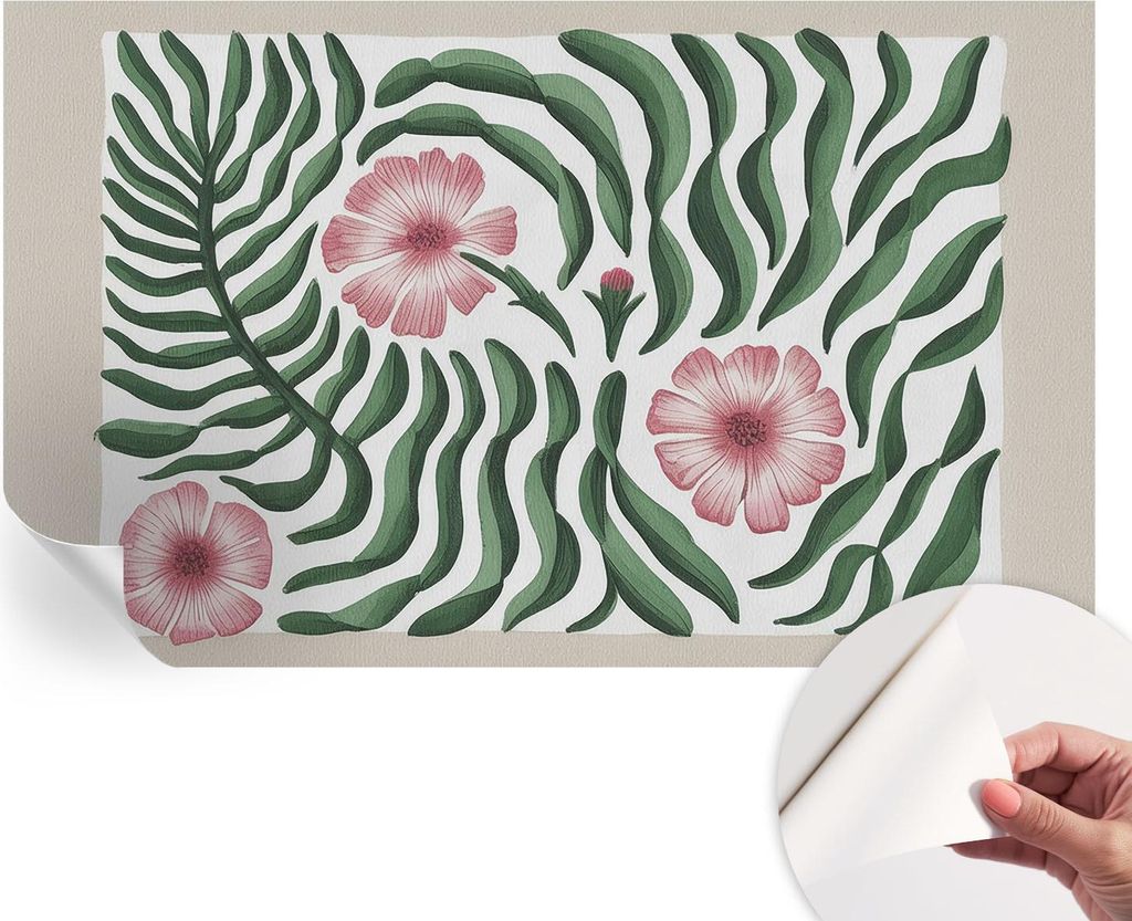 Selbstklebende Wandtapete - Dekorative Tapete für Wohnzimmer - Klebefolie für Wandbilder - Tapetenfolie für Wanddekoration - 416x254 - Blütenbl...