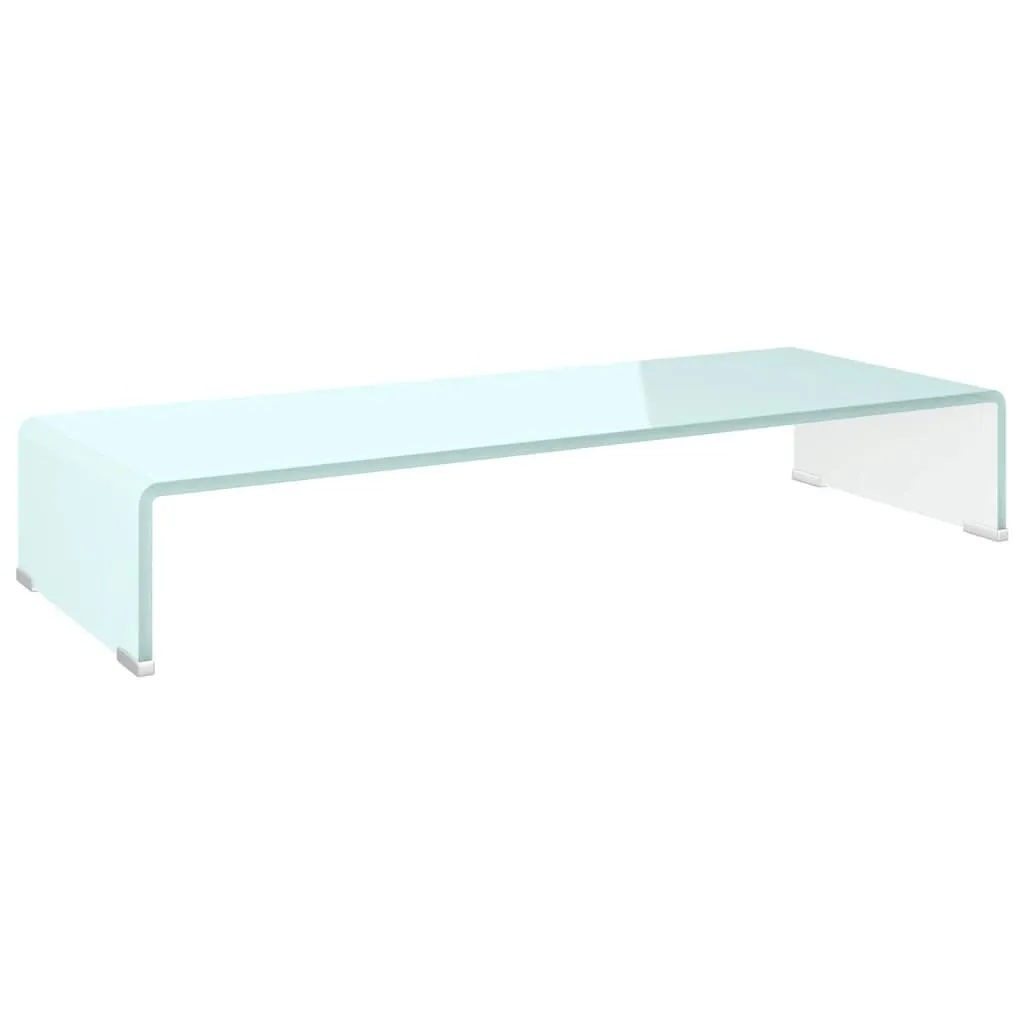 Base TV in Vetro Verde 80x30 cm | Alzata Monitor per Home Cinema