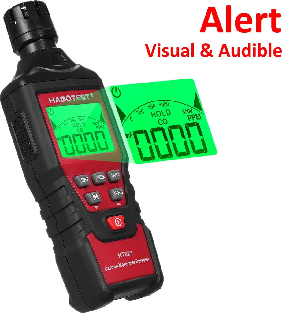 Détecteur de monoxyde de carbone HABOTEST HT621 portable LCD 5000PPM - 4