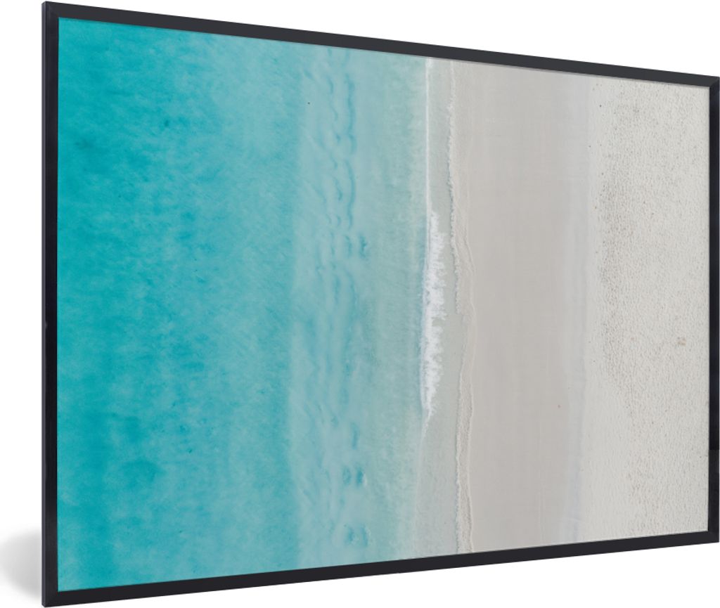 MuchoWow MuchoWow Gerahmtes Poster Strand - Meer - Insel 90x60 cm - Poster mit zchwarzem Bilderrahmen - Fotorahmen - Foto-Plakat