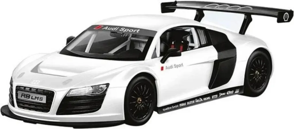 Voiture de sport RC Audi R8 blanche 1:18 radiocommandée pour enfants
