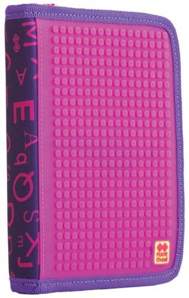 beutel mit Silikonseite und Pixeln 19 cm fuchsia/lila