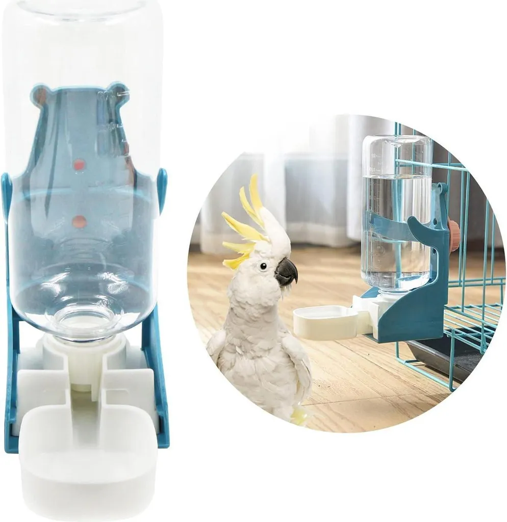 Distributeur Automatique Nourriture et Eau pour Oiseaux de Cage 2-en-1