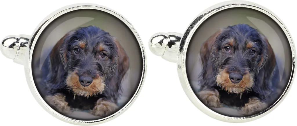 Gemelli Art-Dog Bassotto a Pelo Duro - Gioielli Uomo Handmade in Scatola - 2