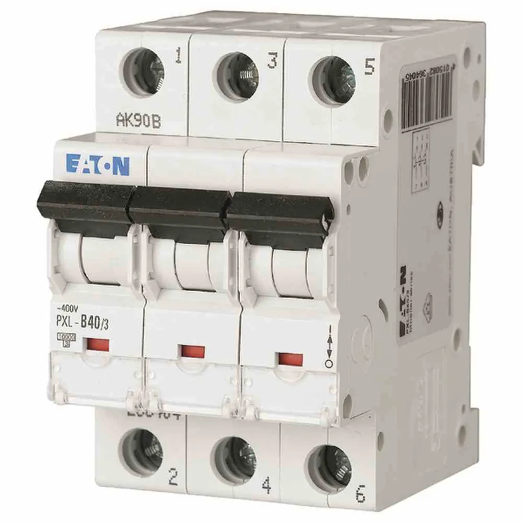 Disjoncteur modulaire triphasé Eaton PXL-C40/3 40A pour tableau 236430