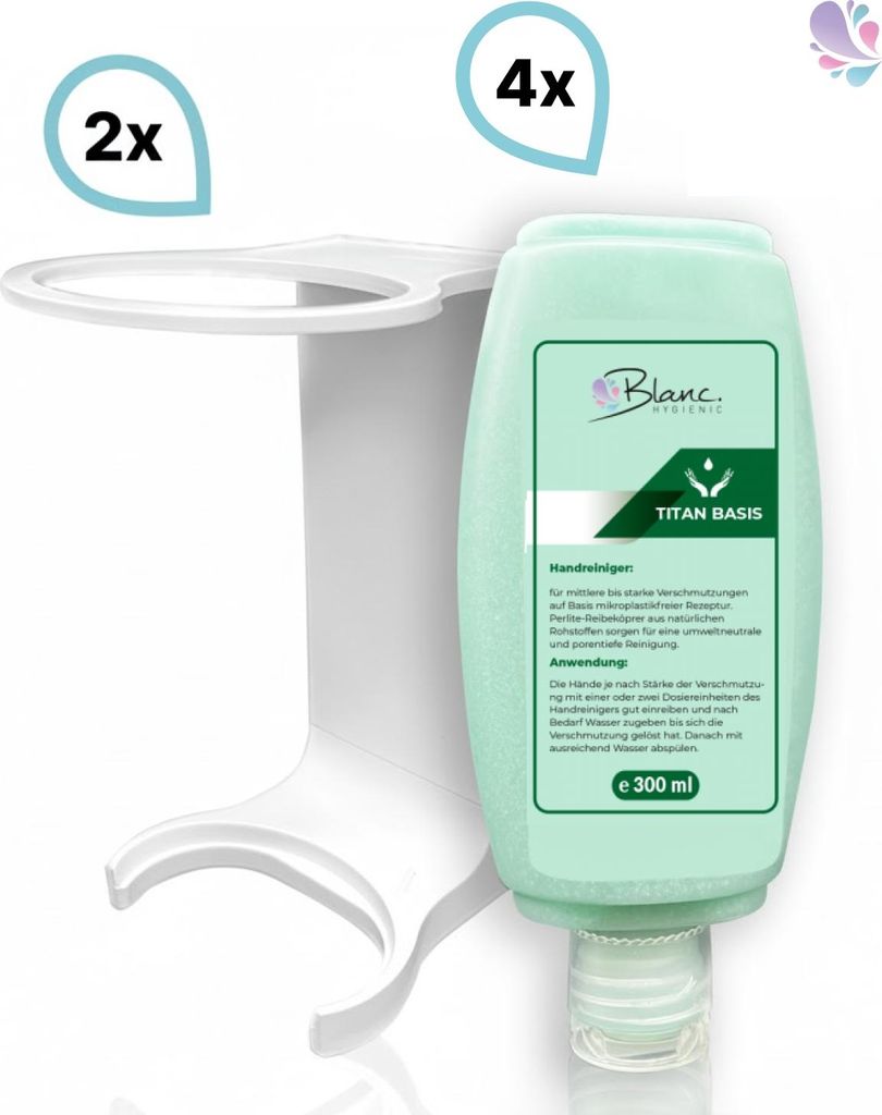 SET: Mini Fix-System - 2x Mini Fix Spender, weiß oder schwarz + 4x 300ml Grobreiniger für stärkere Verschmutzungen, natürlich : Farbe - Weiß F...