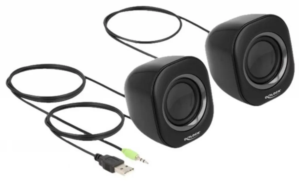 Haut-parleurs PC 3.5mm Stéréo avec Contrôle du Volume et Design Mini